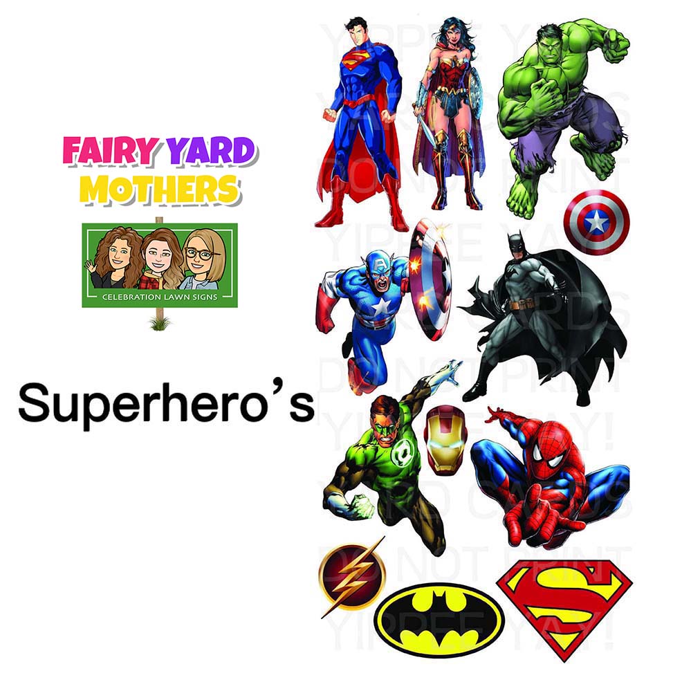 Superhero's Yard Sign Themes