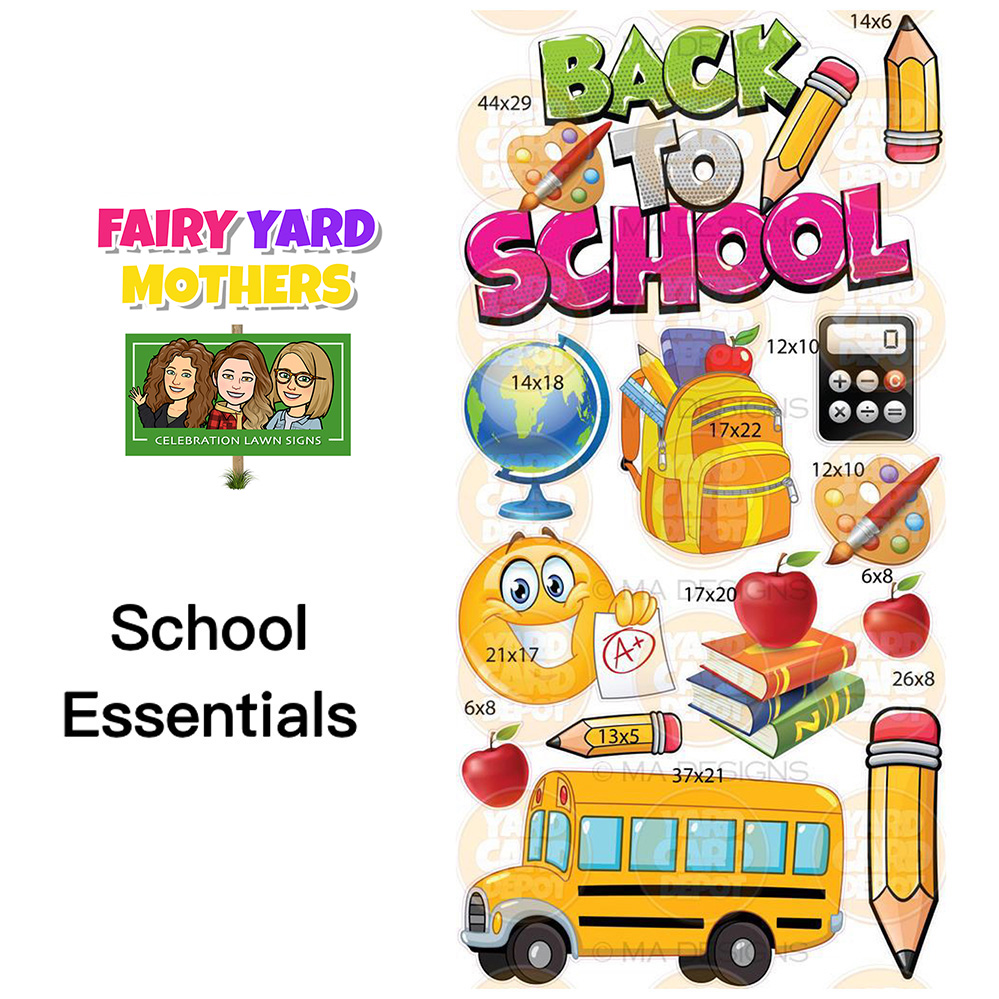 School Essentials Yard Sign Themes