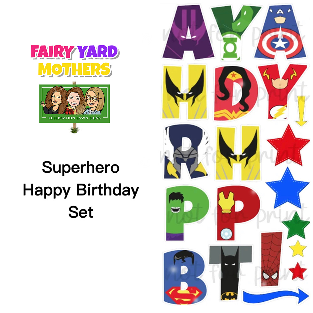 Superhero Happy Birthday Set